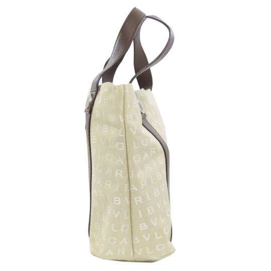 BVLGARI Handbag canvas beige Logo mania