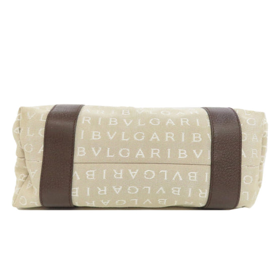 BVLGARI Handbag canvas beige Logo mania