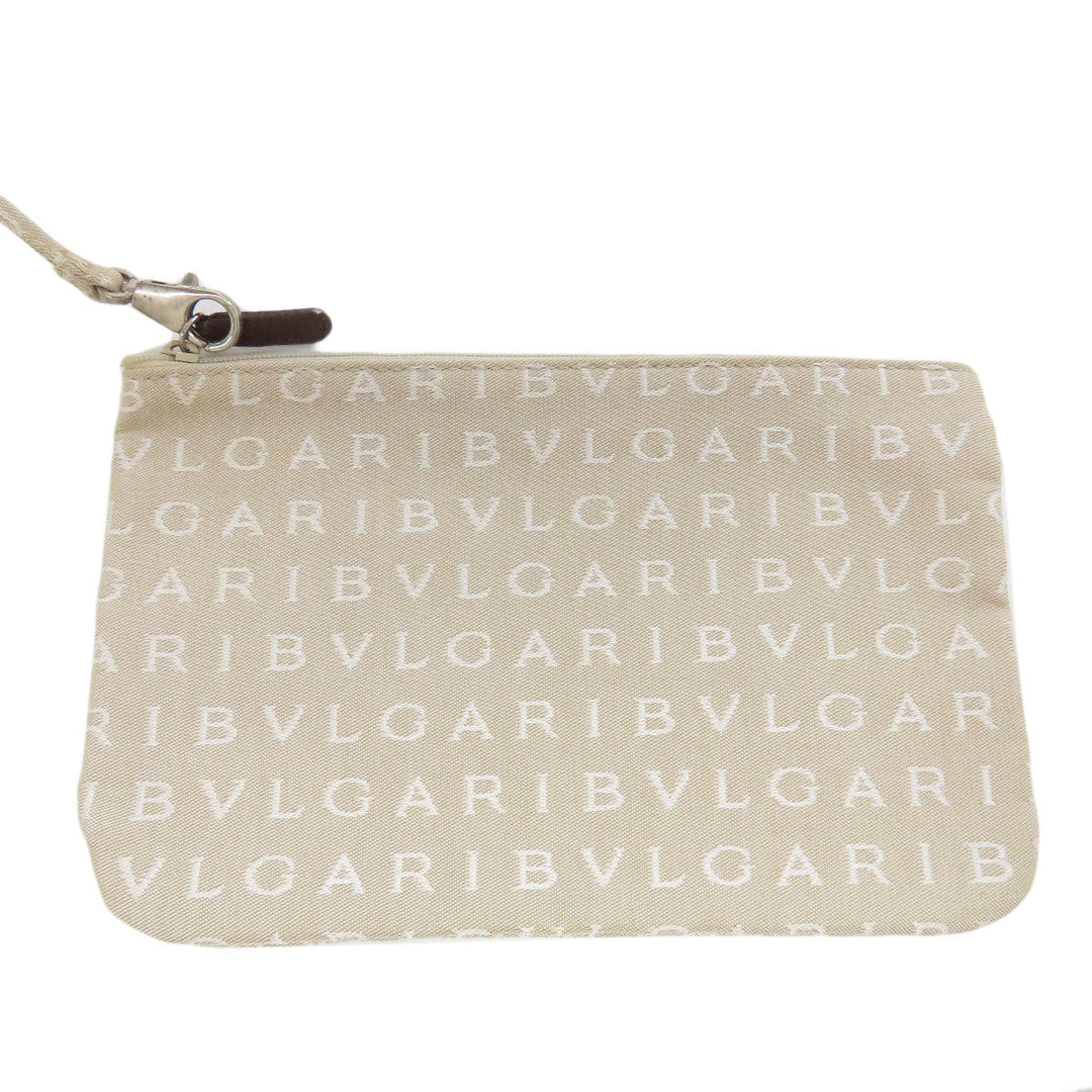 BVLGARI Handbag canvas beige Logo mania