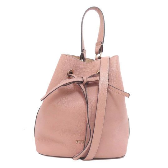 Furla Handbag leather beige 2WAY Women Used Authentic