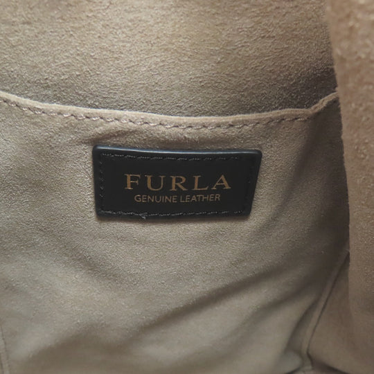 Furla Handbag leather beige 2WAY Women Used Authentic
