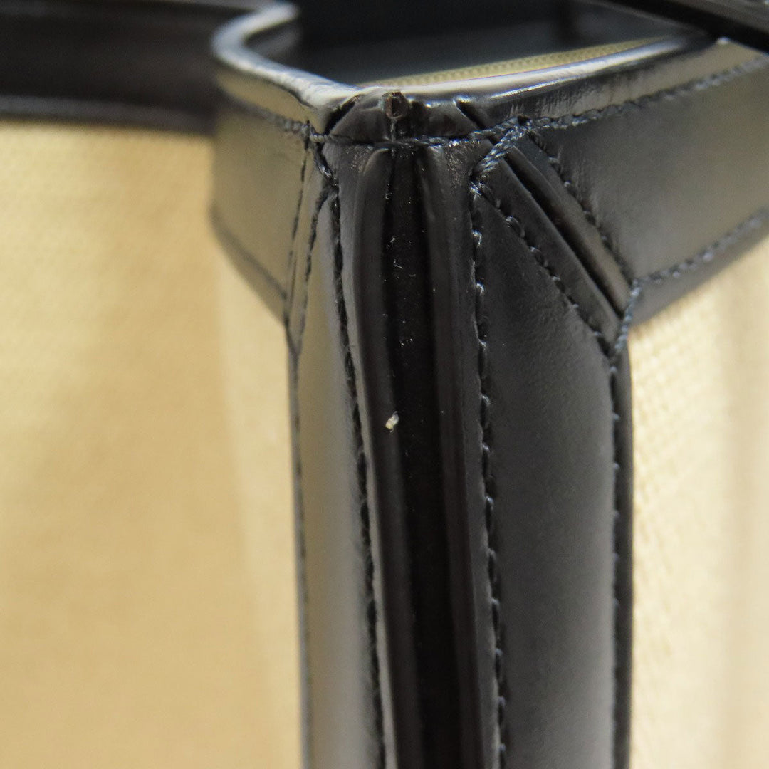 CELINE Tote Bag canvas beige logo Women Used Authentic