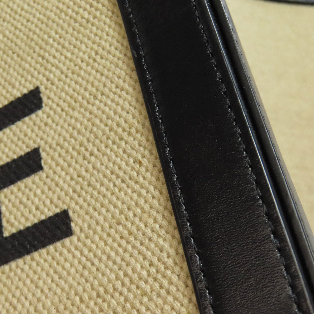 CELINE Tote Bag canvas beige logo Women Used Authentic