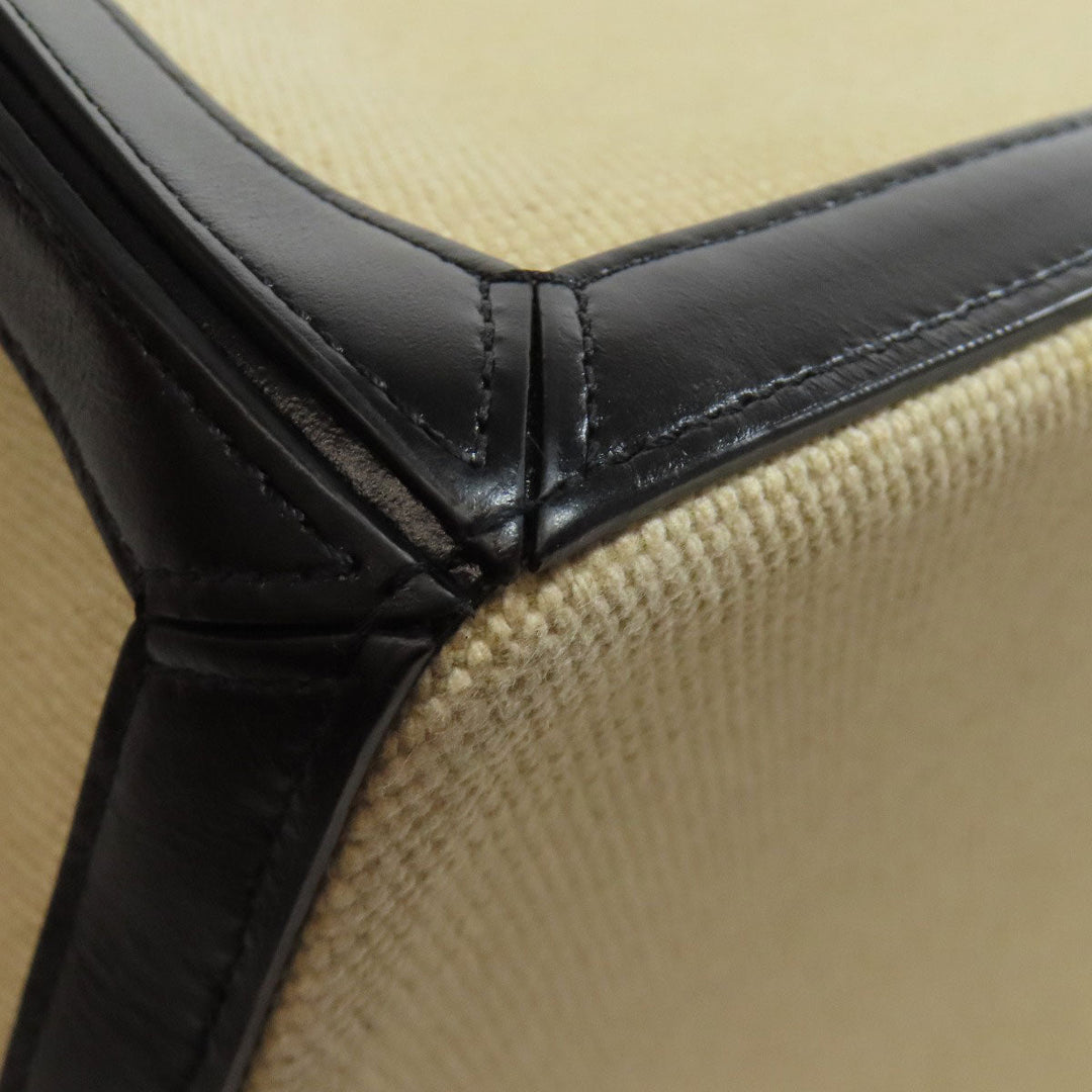 CELINE Tote Bag canvas beige logo Women Used Authentic