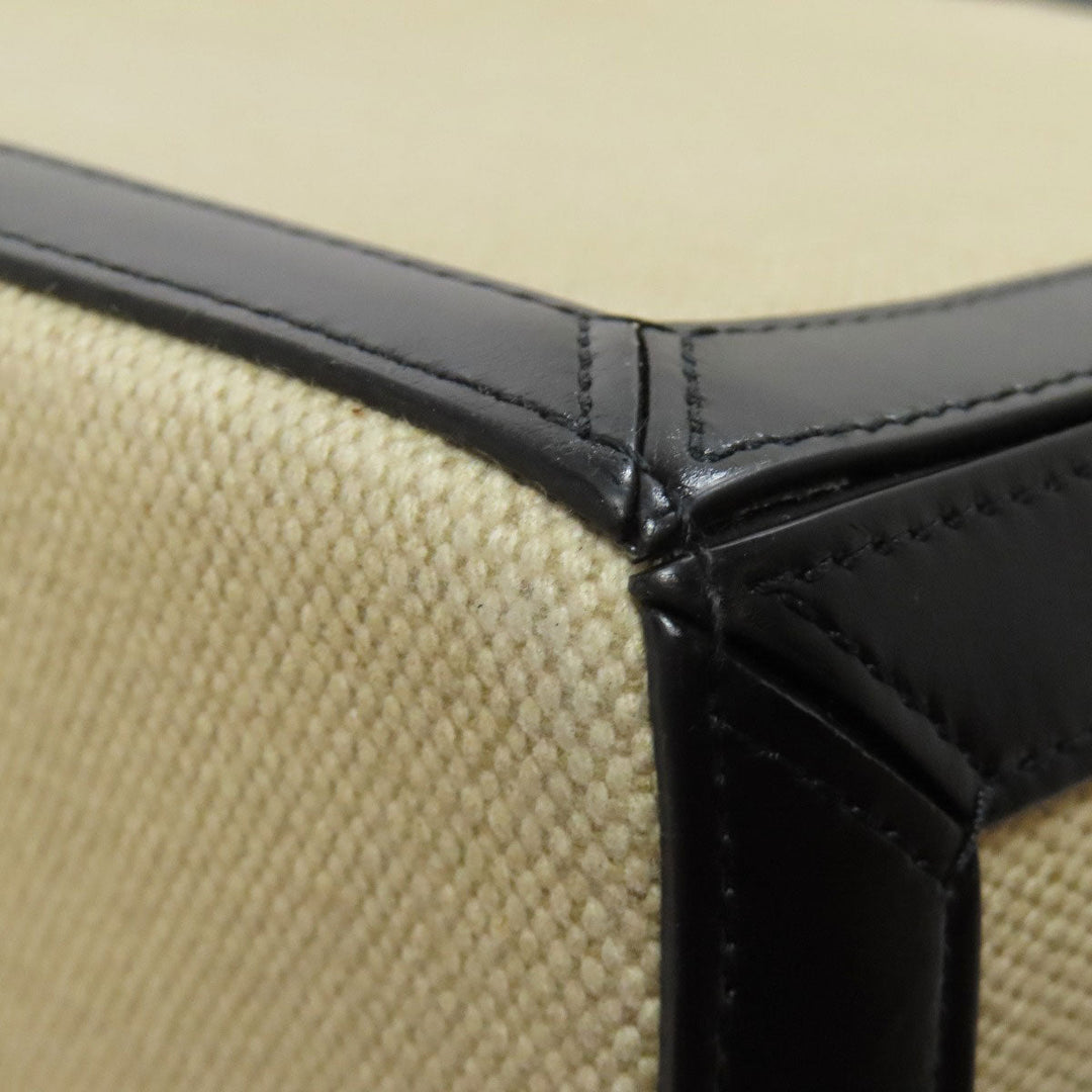 CELINE Tote Bag canvas beige logo Women Used Authentic