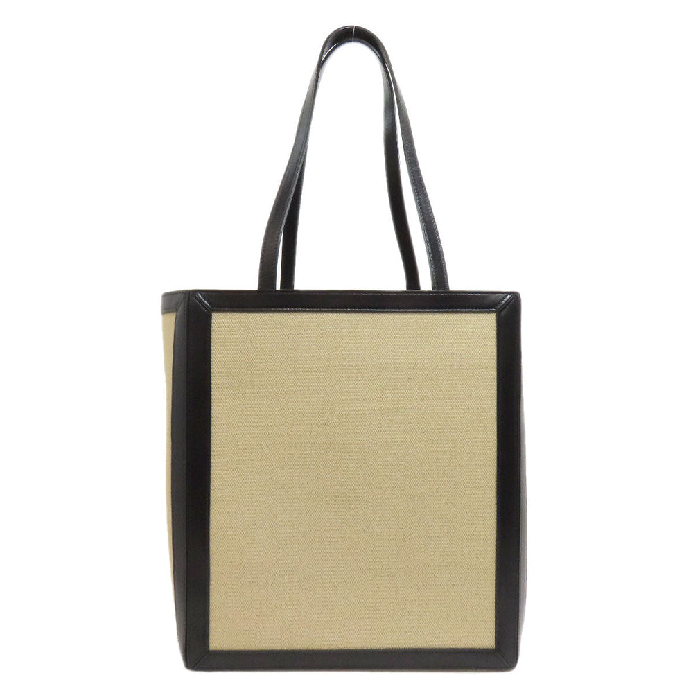 CELINE Tote Bag canvas beige logo Women Used Authentic