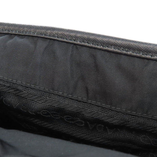 PRADA Shoulder Bag Nylon black logoMetal Women Used Authentic