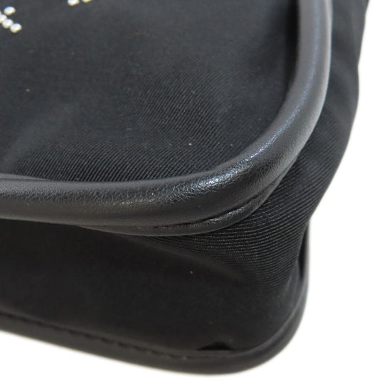 Stella McCartney Shoulder Bag Nylon black Studs circle logo Women Used Authentic