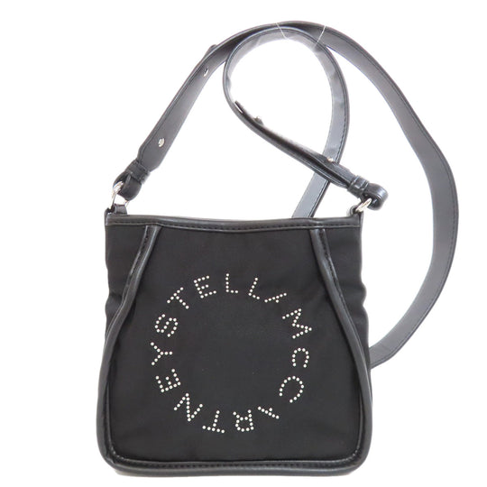 Stella McCartney Shoulder Bag Nylon black Studs circle logo Women Used Authentic