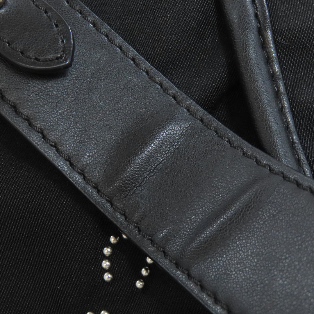 Stella McCartney Shoulder Bag Nylon black Studs circle logo Women Used Authentic