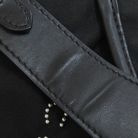 Stella McCartney Shoulder Bag Nylon black Studs circle logo Women Used Authentic