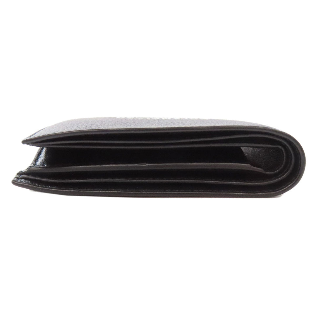 BALENCIAGA Bifold Wallet 594315 leather black logo mens Used Authentic