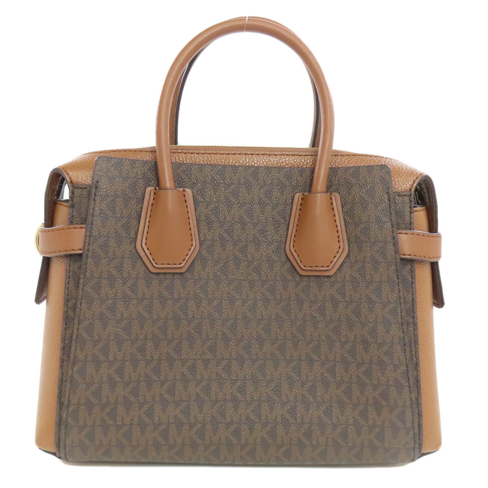 MICHAEL KORS Handbag PVC Brown MK Signature 2WAY Women Used Authentic