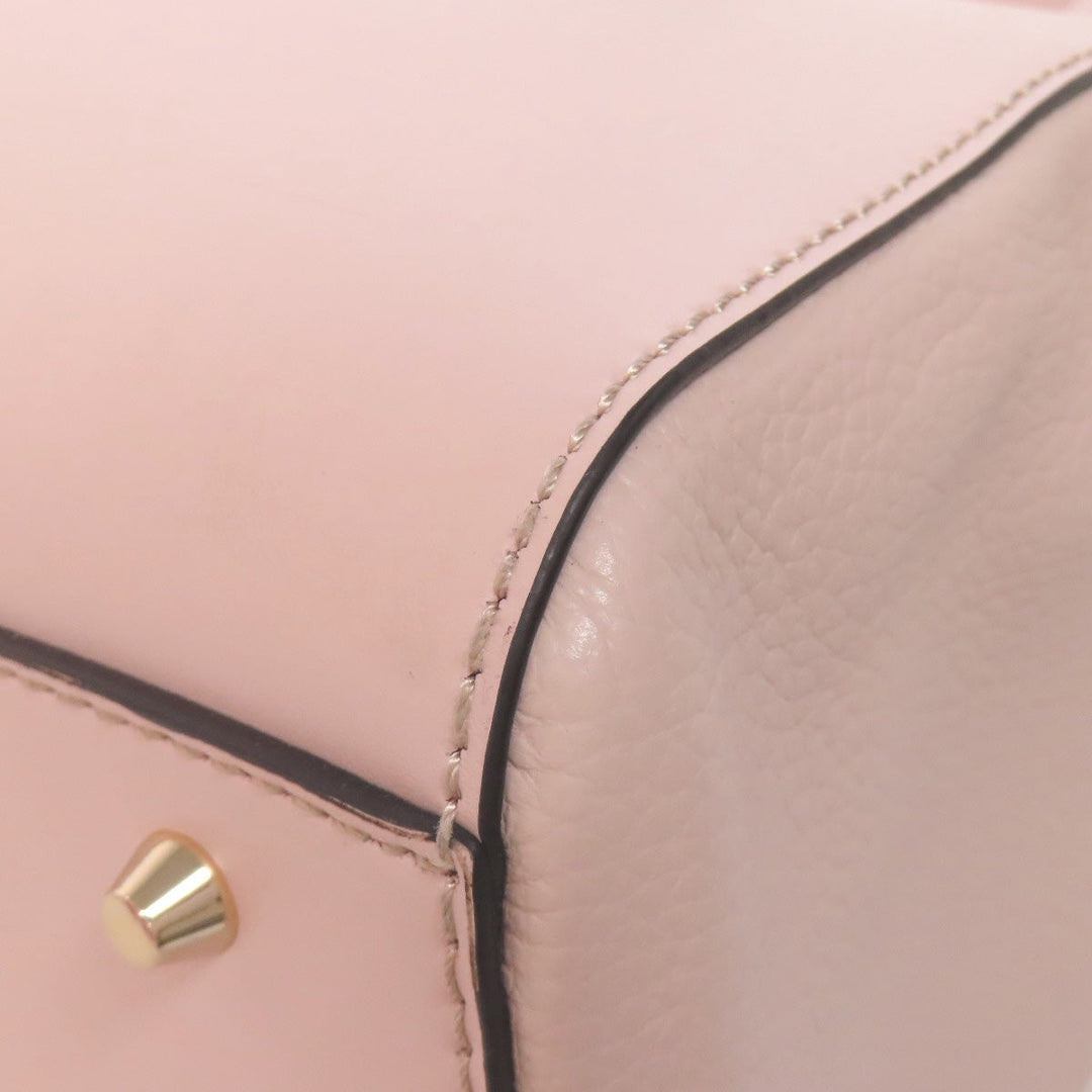 Furla Tote Bag leather pink logo Women Used Authentic