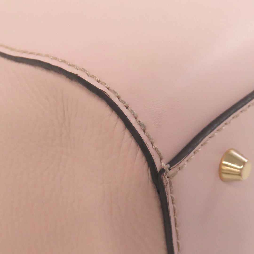 Furla Tote Bag leather pink logo Women Used Authentic