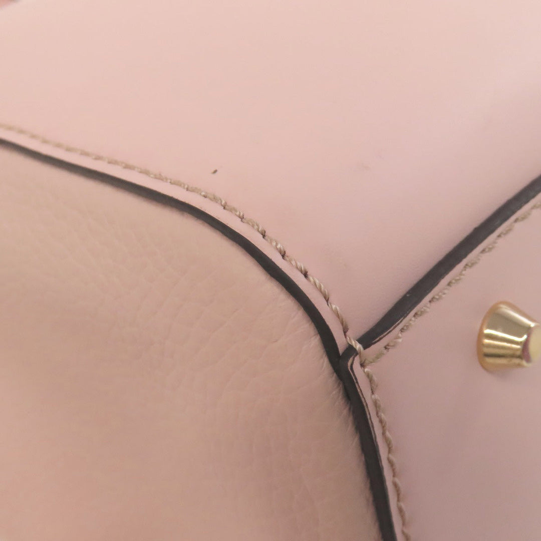 Furla Tote Bag leather pink logo Women Used Authentic