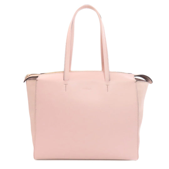 Furla Tote Bag leather pink logo Women Used Authentic