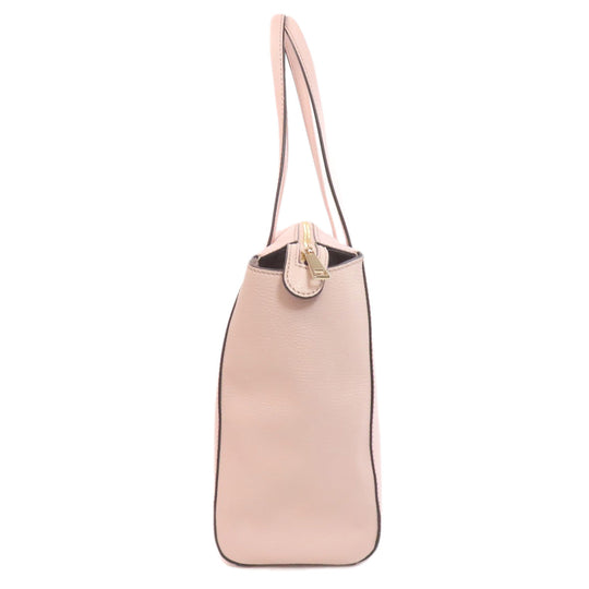 Furla Tote Bag leather pink logo Women Used Authentic