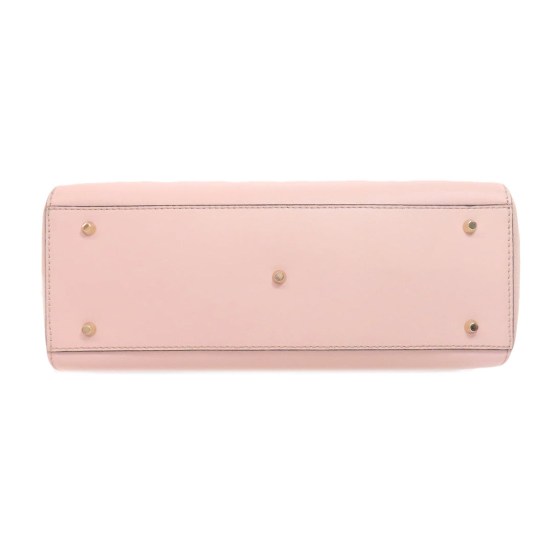 Furla Tote Bag leather pink logo Women Used Authentic