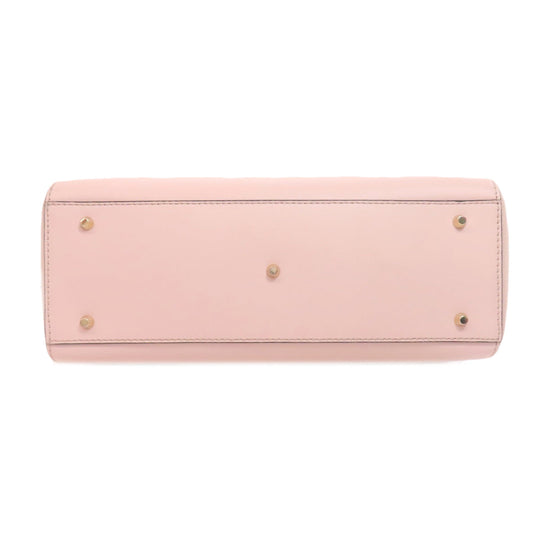 Furla Tote Bag leather pink logo Women Used Authentic