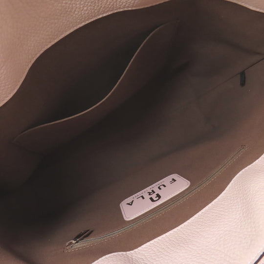 Furla Tote Bag leather pink logo Women Used Authentic