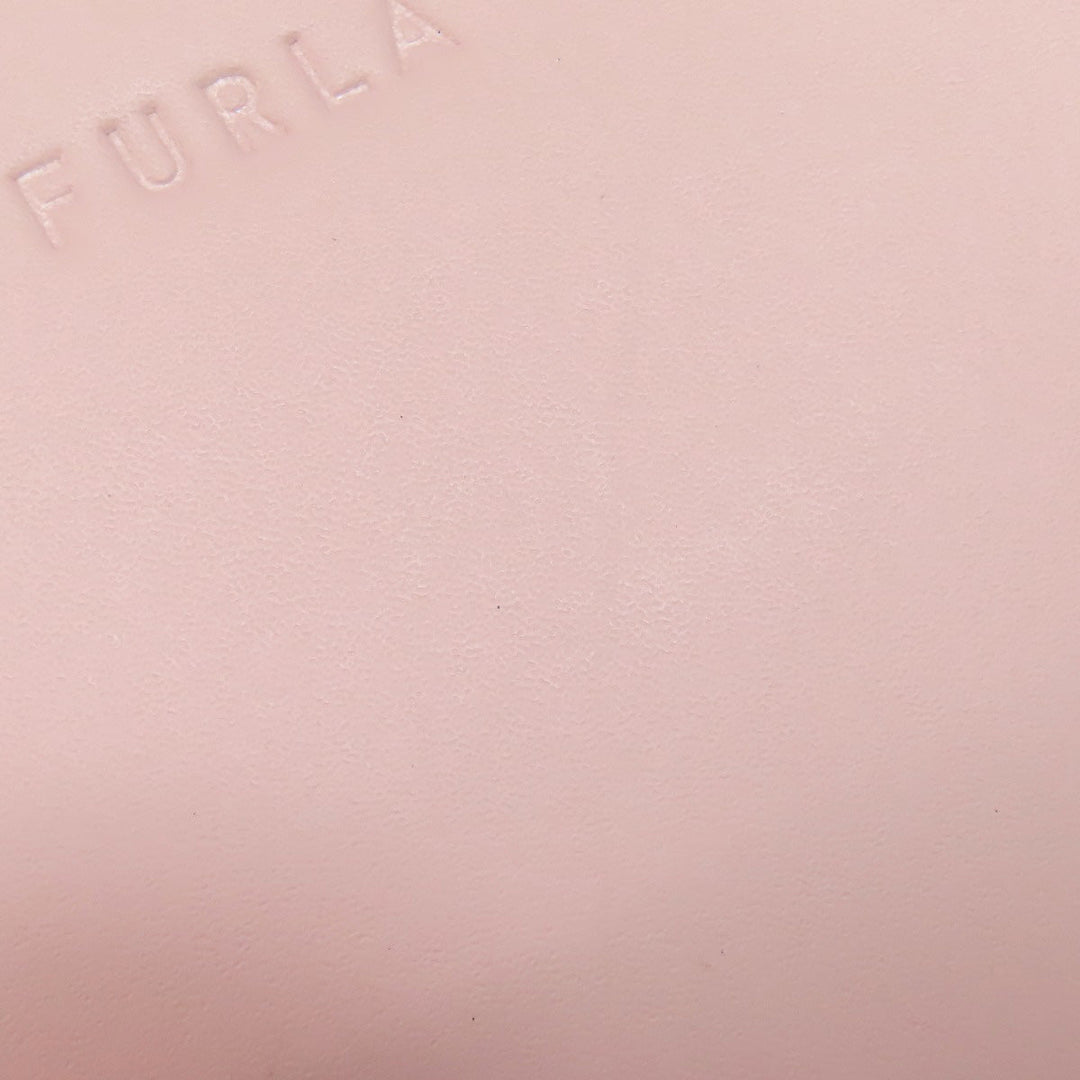 Furla Tote Bag leather pink logo Women Used Authentic