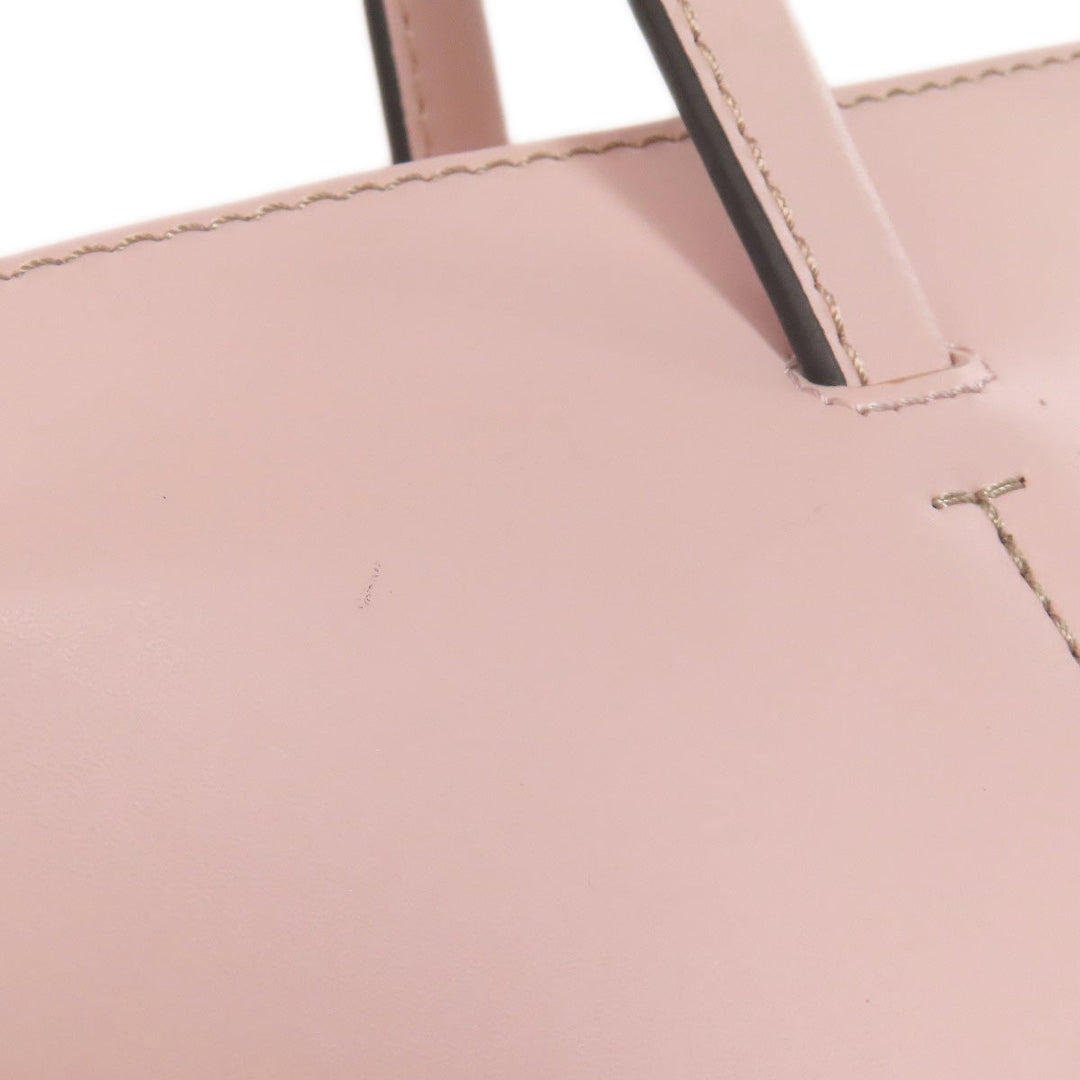 Furla Tote Bag leather pink logo Women Used Authentic