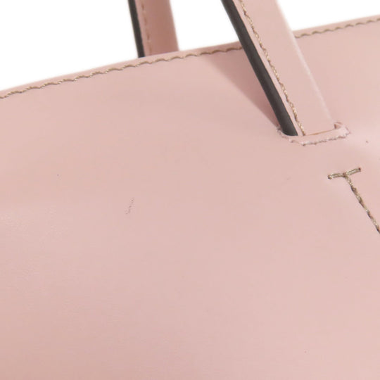 Furla Tote Bag leather pink logo Women Used Authentic