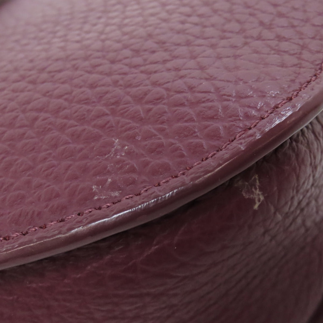 Furla Shoulder Bag leather Red logo Women Used Authentic