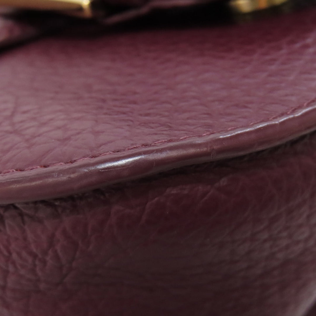 Furla Shoulder Bag leather Red logo Women Used Authentic