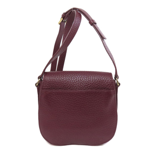 Furla Shoulder Bag leather Red logo Women Used Authentic