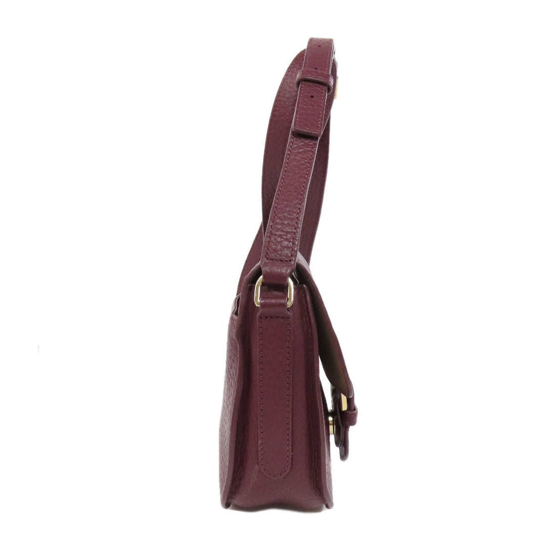 Furla Shoulder Bag leather Red logo Women Used Authentic