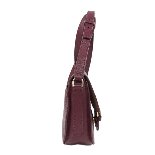 Furla Shoulder Bag leather Red logo Women Used Authentic