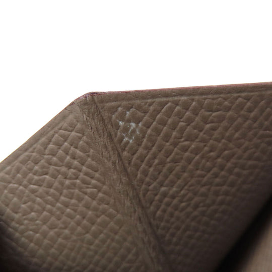 HERMES Long Wallet Purse Epsom beige Bearn Soufflet Gold Metal Women Used Authentic