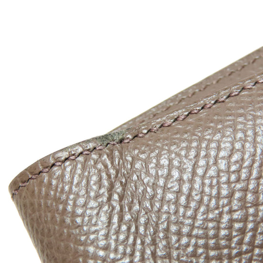 HERMES Long Wallet Purse Epsom beige Bearn Soufflet Gold Metal Women Used Authentic