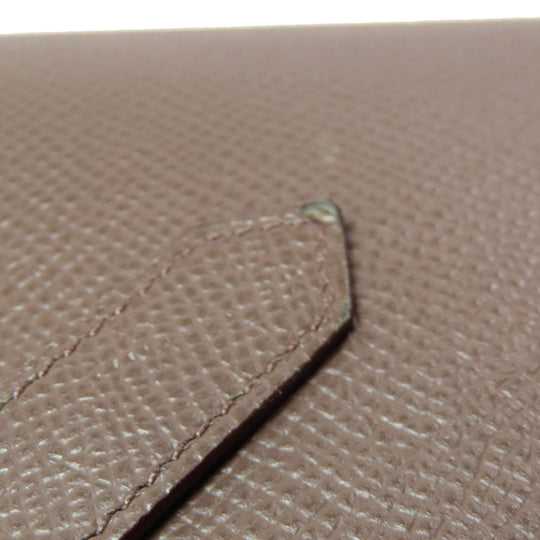 HERMES Long Wallet Purse Epsom beige Bearn Soufflet Gold Metal Women Used Authentic