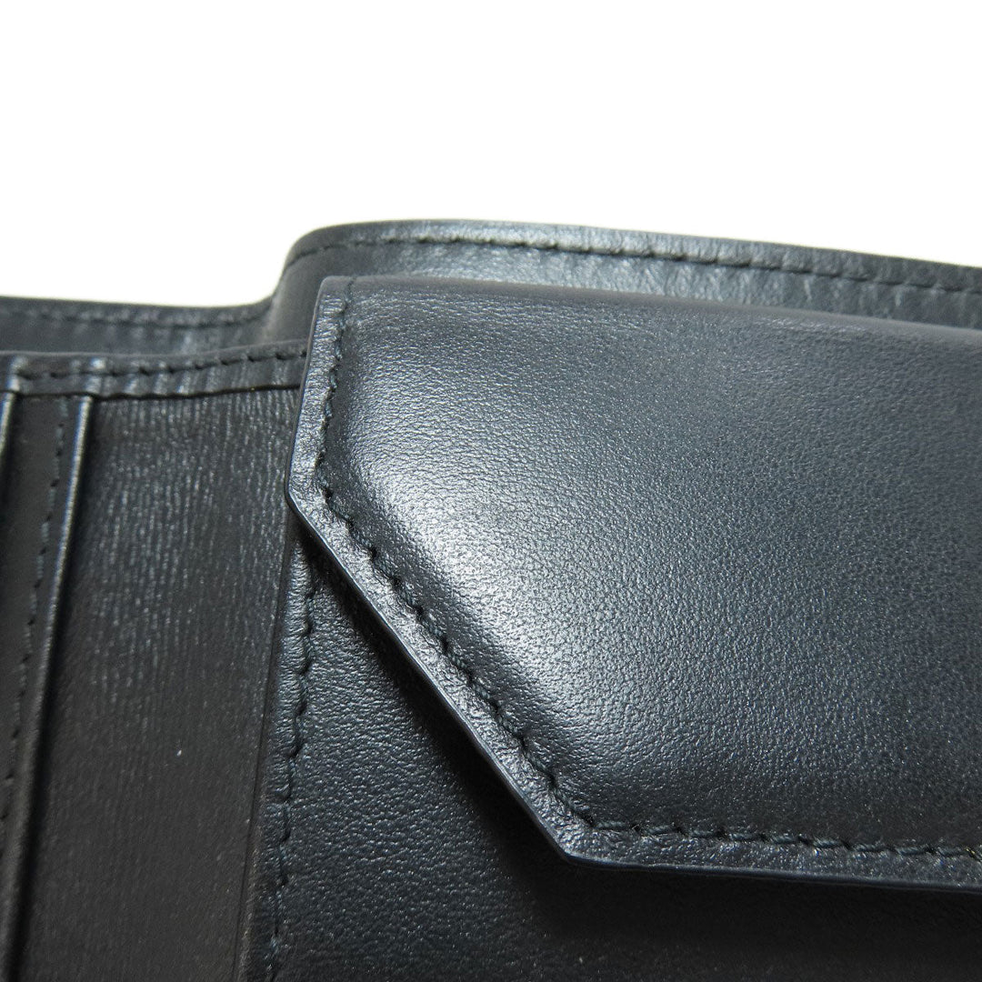 JIMMY CHOO Bifold Wallet leather black Star motif Women Used Authentic
