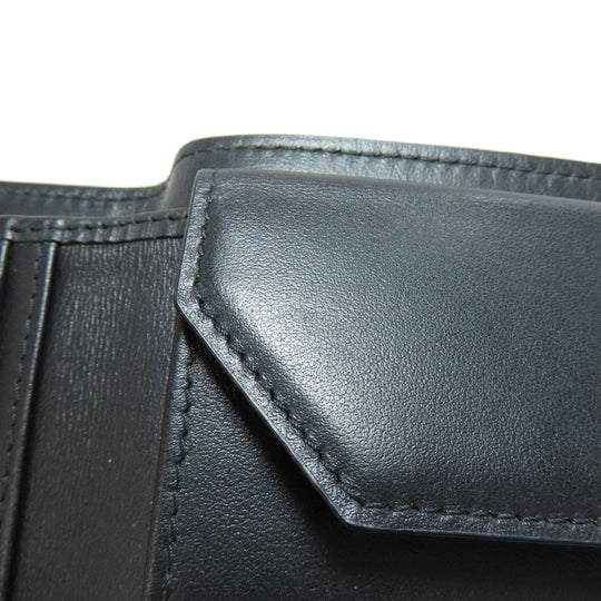 JIMMY CHOO Bifold Wallet leather black Star motif Women Used Authentic