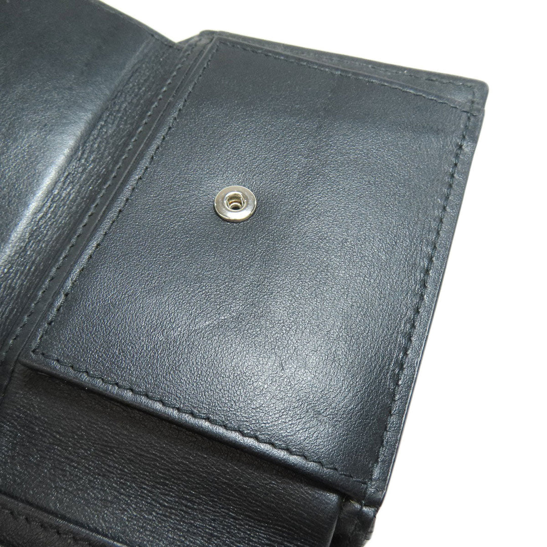 JIMMY CHOO Bifold Wallet leather black Star motif Women Used Authentic