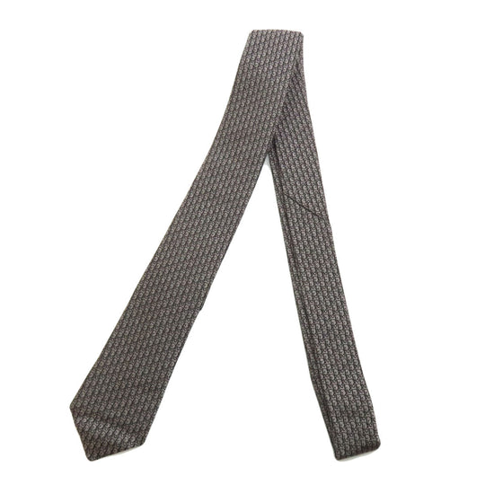Christian Dior tie silk gray logo mens Used Authentic
