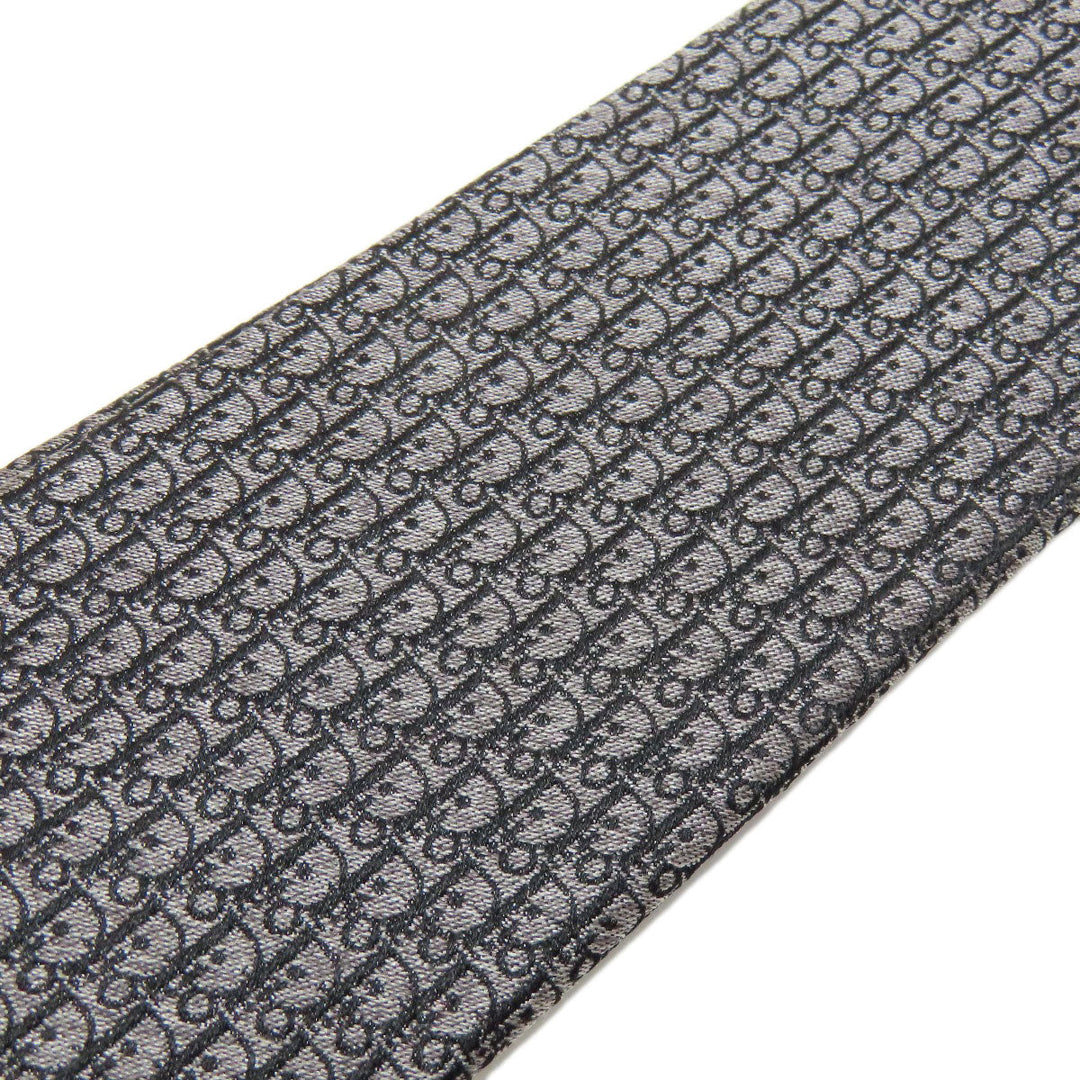 Christian Dior tie silk gray logo mens Used Authentic