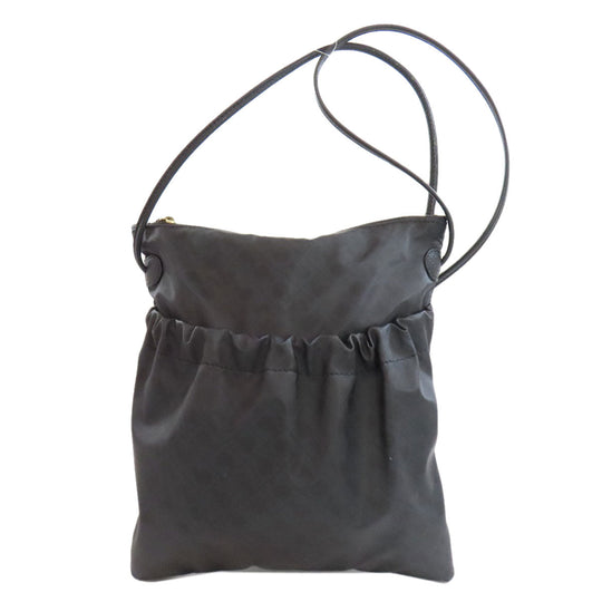 GHERARDINI Shoulder Bag Nylon black Logo motif Women Used Authentic