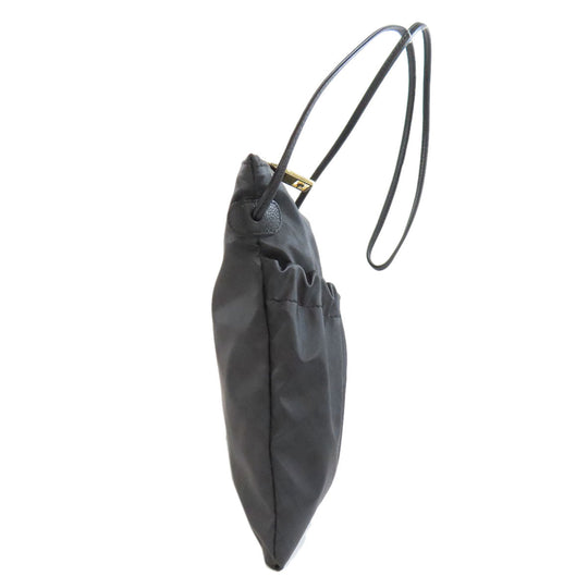 GHERARDINI Shoulder Bag Nylon black Logo motif Women Used Authentic