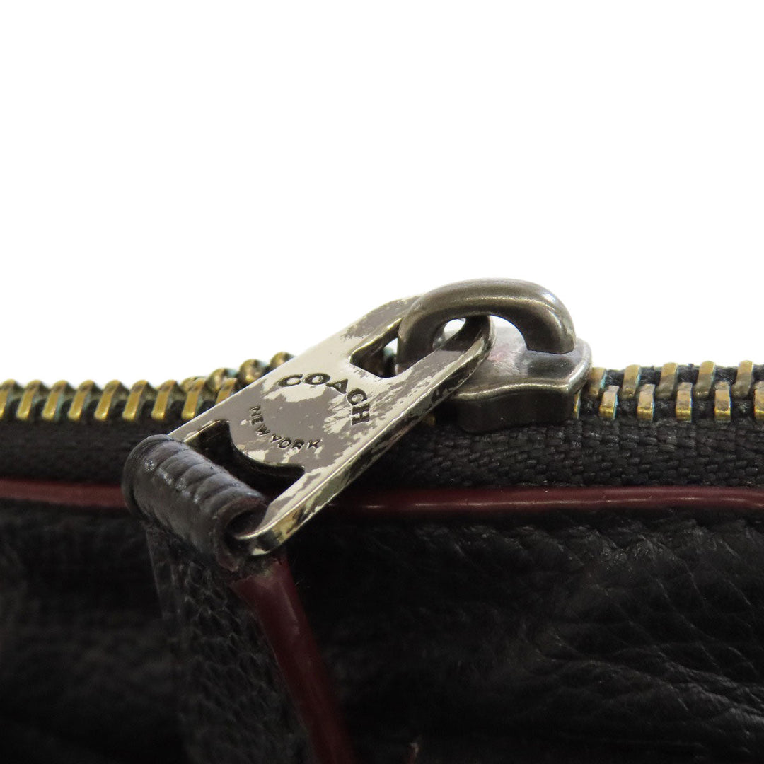 COACH Shoulder Bag 88255 leather black logo Women Used Authentic