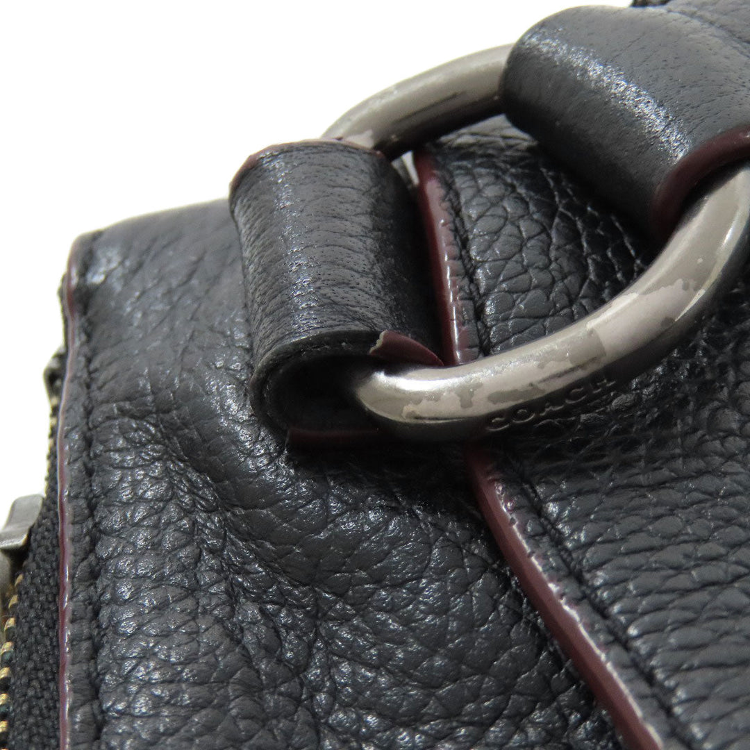 COACH Shoulder Bag 88255 leather black logo Women Used Authentic