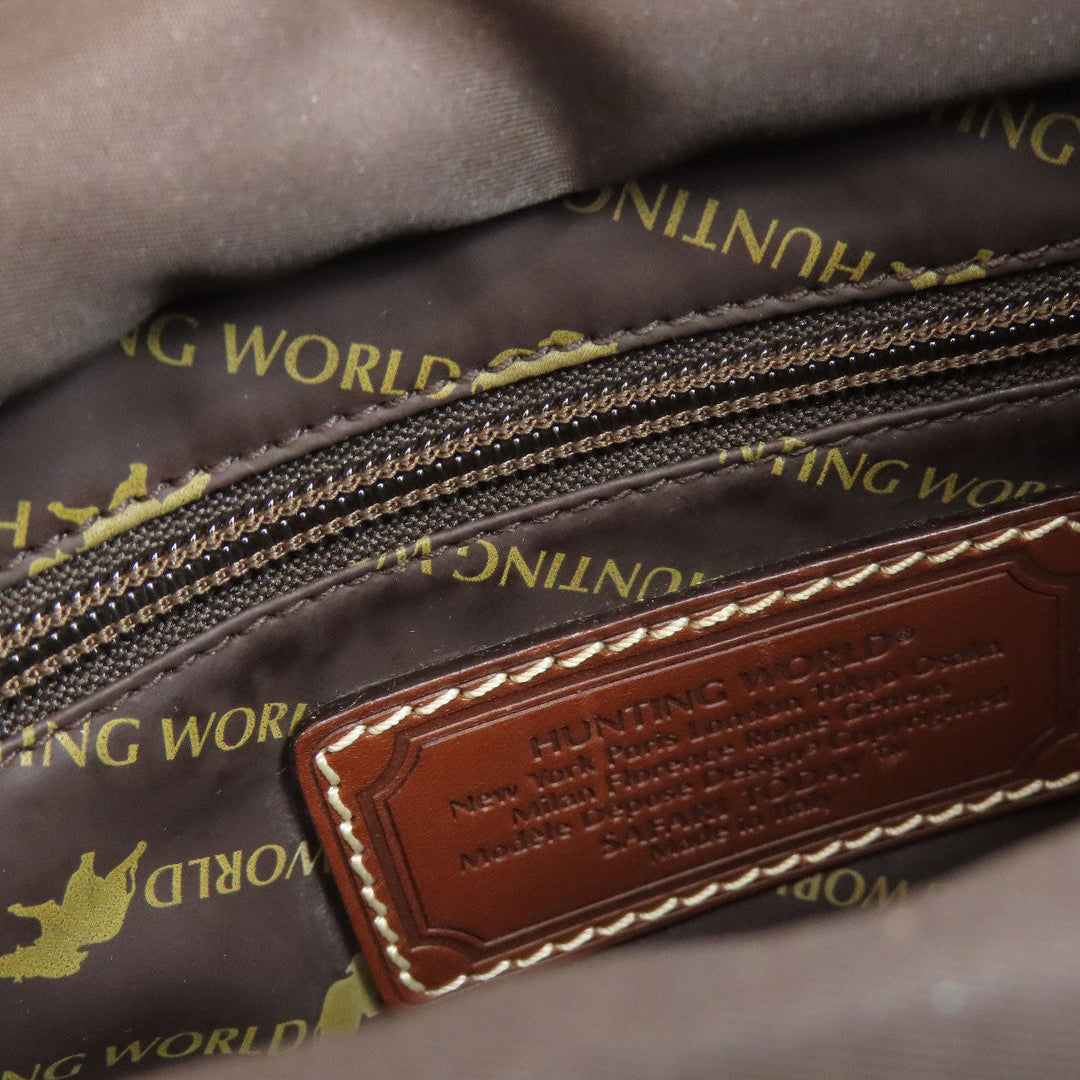 HUNTING WORLD Tote Bag canvas green logo Women Used Authentic
