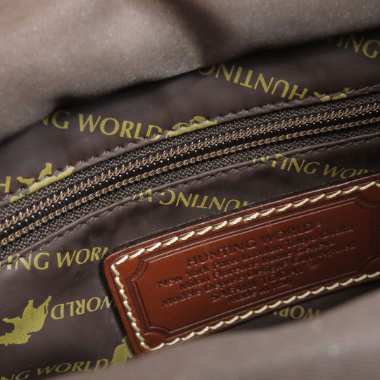 HUNTING WORLD Tote Bag canvas green logo Women Used Authentic