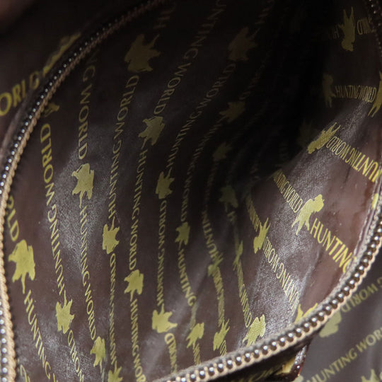 HUNTING WORLD Tote Bag canvas green logo Women Used Authentic
