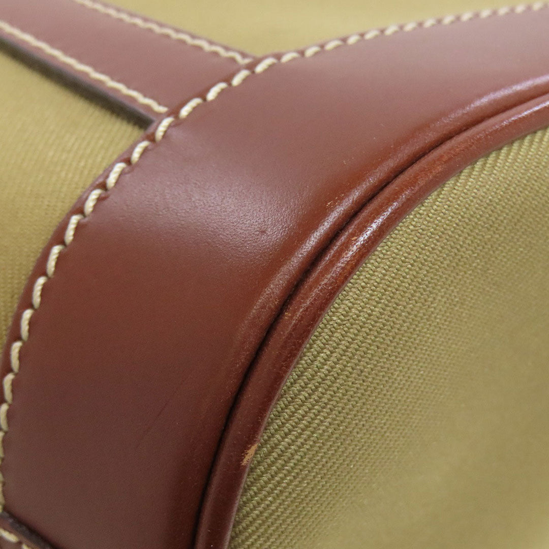 HUNTING WORLD Tote Bag canvas green logo Women Used Authentic