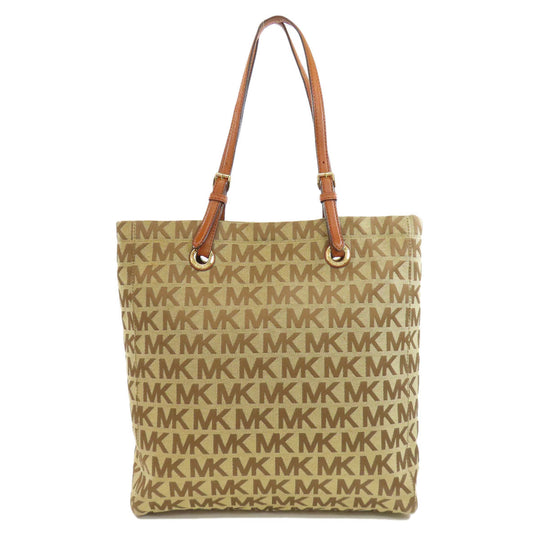 MICHAEL KORS Tote Bag canvas Brown Logo pattern Women Used Authentic